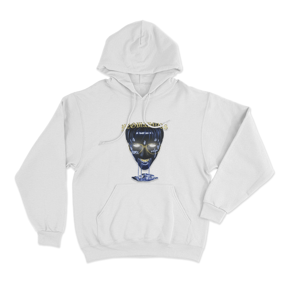 Glowing Yzomandias Skull Unisex Hoodie White Glowing Yzomandias Skull Unisex Hoodie White
