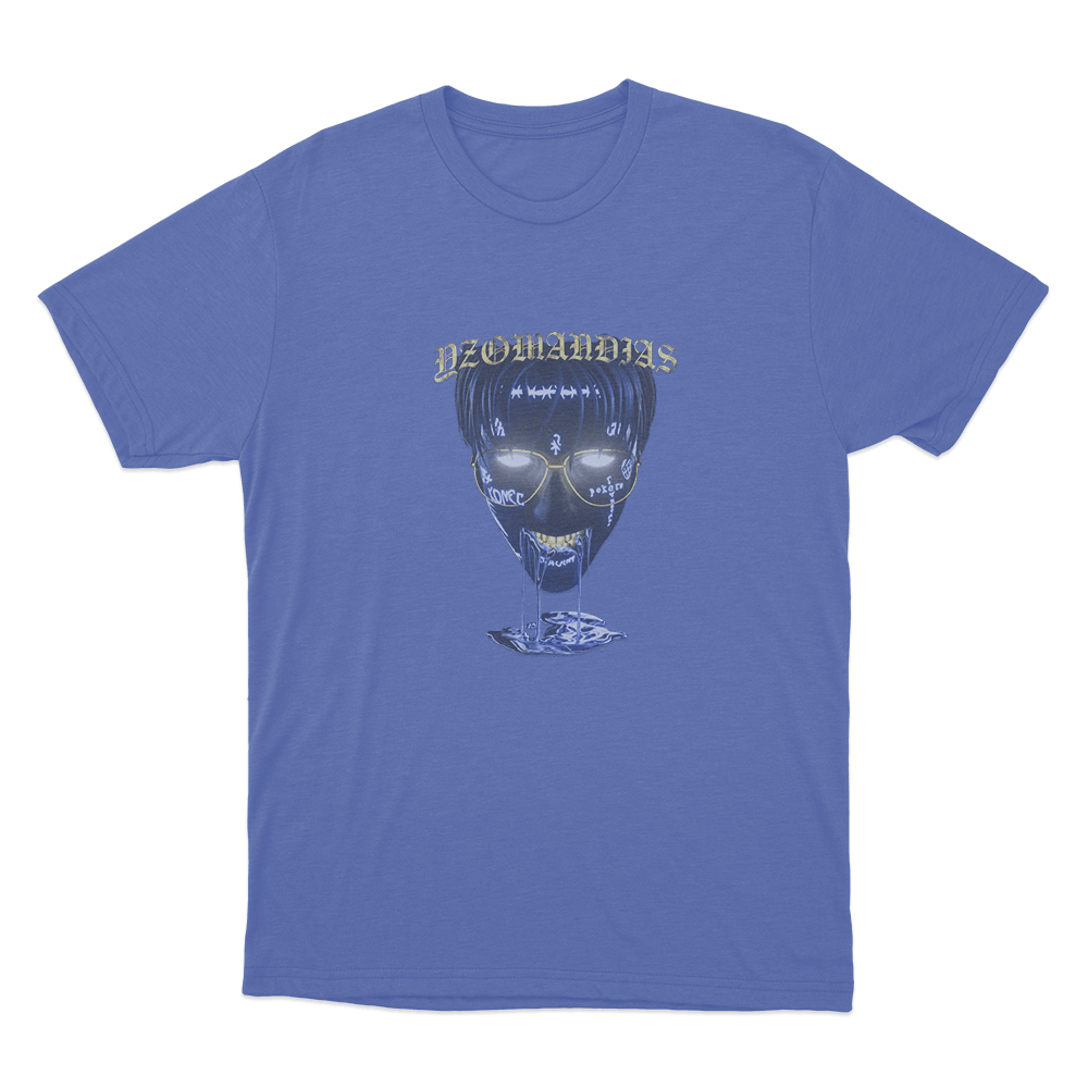 Glowing Yzomandias Skull Unisex T Shirt Blue Glowing Yzomandias Skull Unisex T Shirt Blue