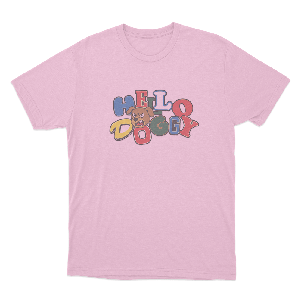 Hello Doggy Unisex T Shirt Pink Hello Doggy Unisex T Shirt Pink
