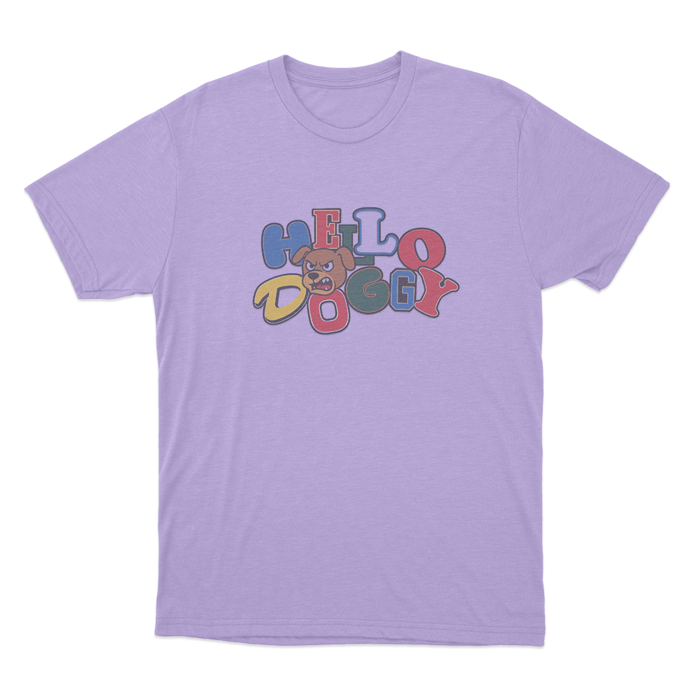 Hello Doggy Unisex T Shirt Purple Hello Doggy Unisex T Shirt Purple