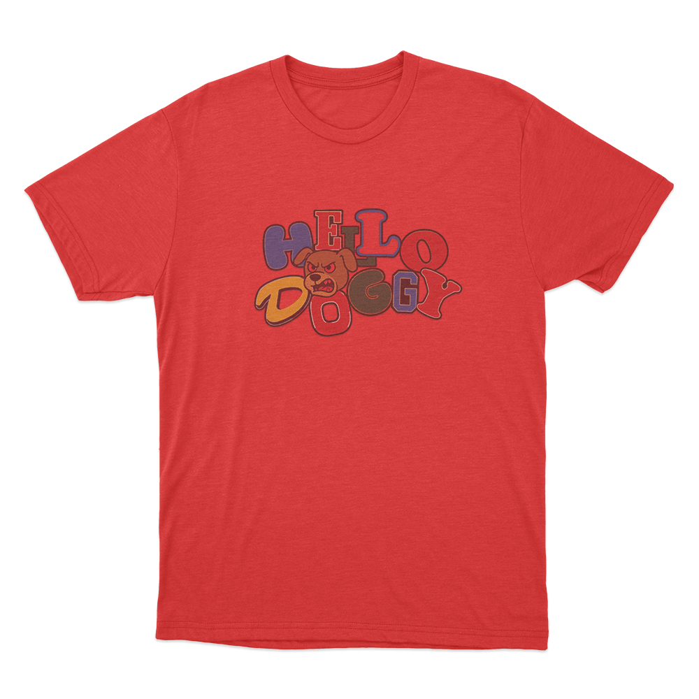 Hello Doggy Unisex T Shirt Red Hello Doggy Unisex T Shirt Red