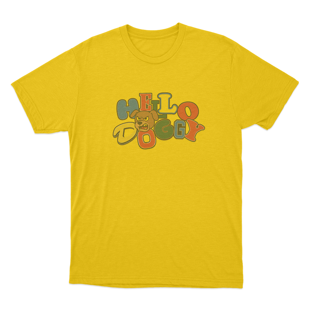 Hello Doggy Unisex T Shirt Yellow Hello Doggy Unisex T Shirt Yellow
