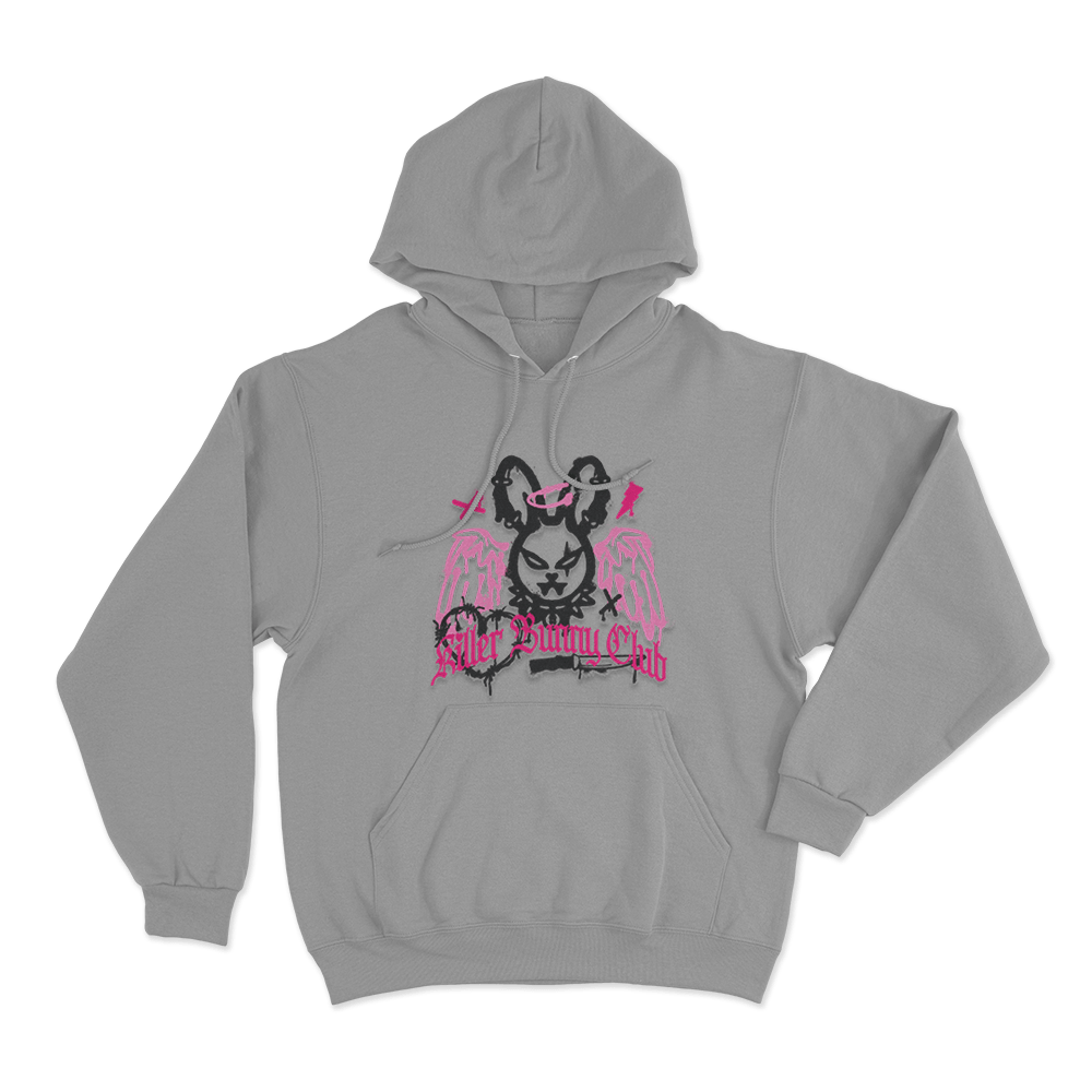 Killer Bunny Unisex Hoodie Grey Killer Bunny Unisex Hoodie Grey