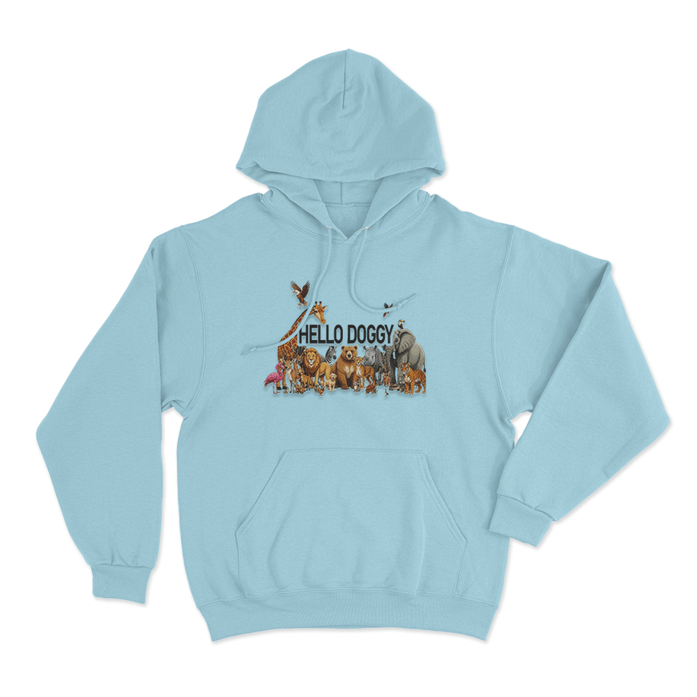 Mashtag Brady Hello Doggy Unisex Hoodie Sky Blue Mashtag Brady Hello Doggy Unisex Hoodie Sky Blue