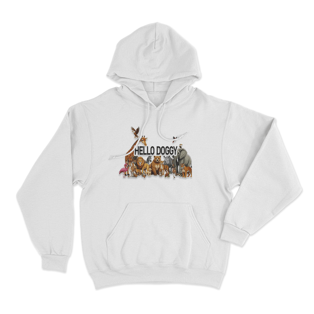 Mashtag Brady Hello Doggy Unisex Hoodie White Mashtag Brady Hello Doggy Unisex Hoodie White