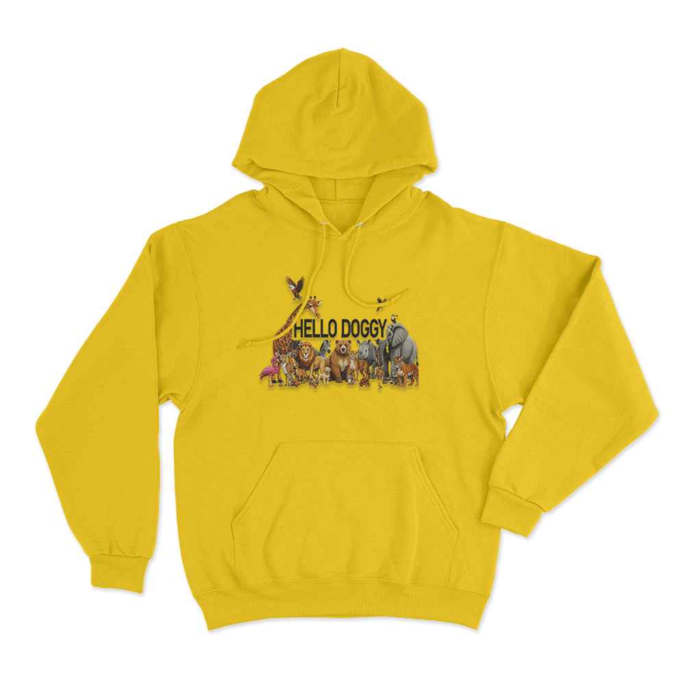 Mashtag Brady Hello Doggy Unisex Hoodie Yellow Mashtag Brady Hello Doggy Unisex Hoodie Yellow