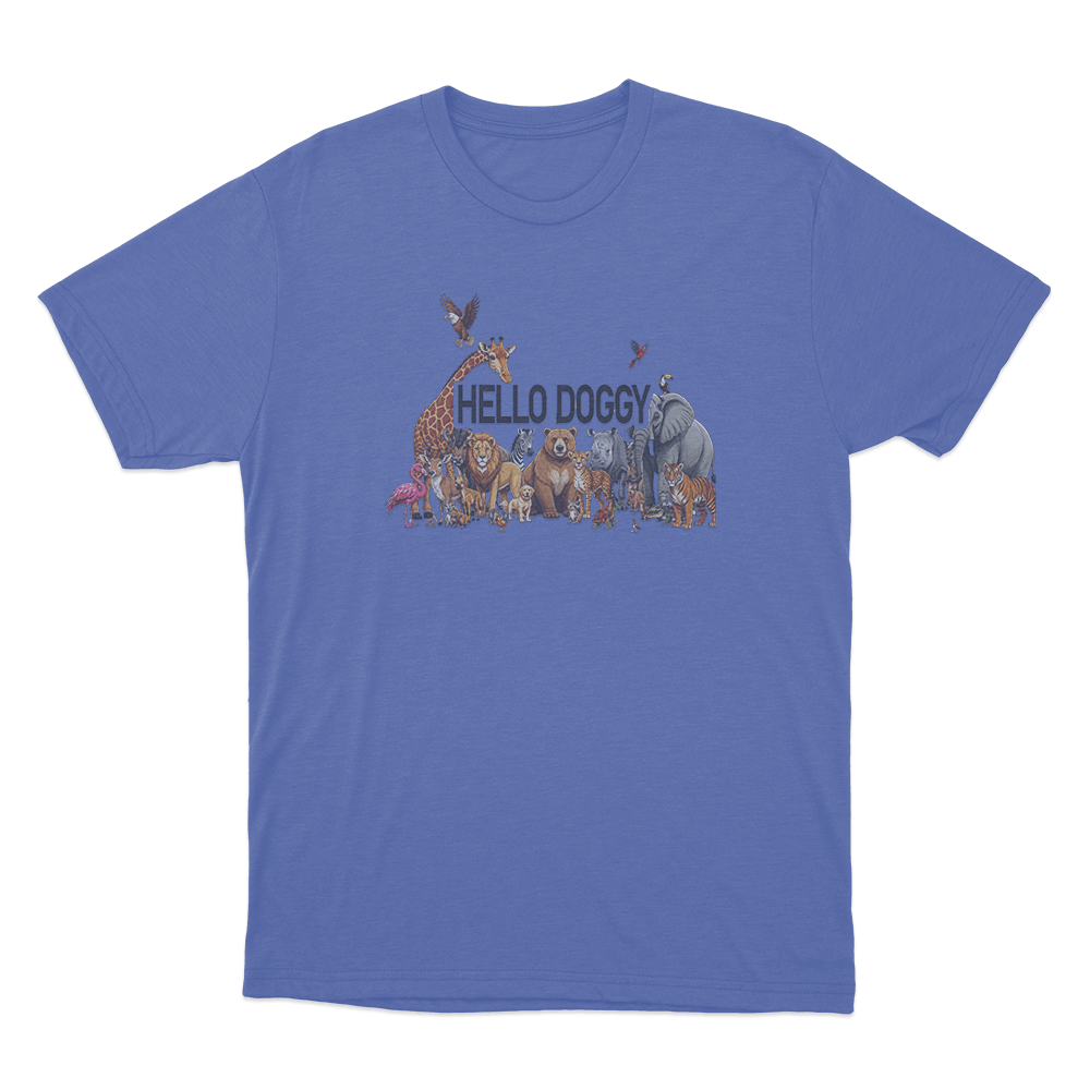 Mashtag Brady Hello Doggy Unisex T Shirt Blue Mashtag Brady Hello Doggy Unisex T Shirt Blue