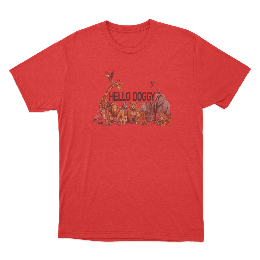 Mashtag Brady Hello Doggy Unisex T Shirt Red Mashtag Brady Hello Doggy Unisex T Shirt Red