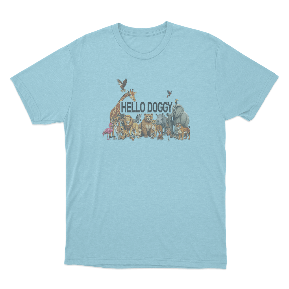 Mashtag Brady Hello Doggy Unisex T Shirt Sky Blue Mashtag Brady Hello Doggy Unisex T Shirt Sky Blue