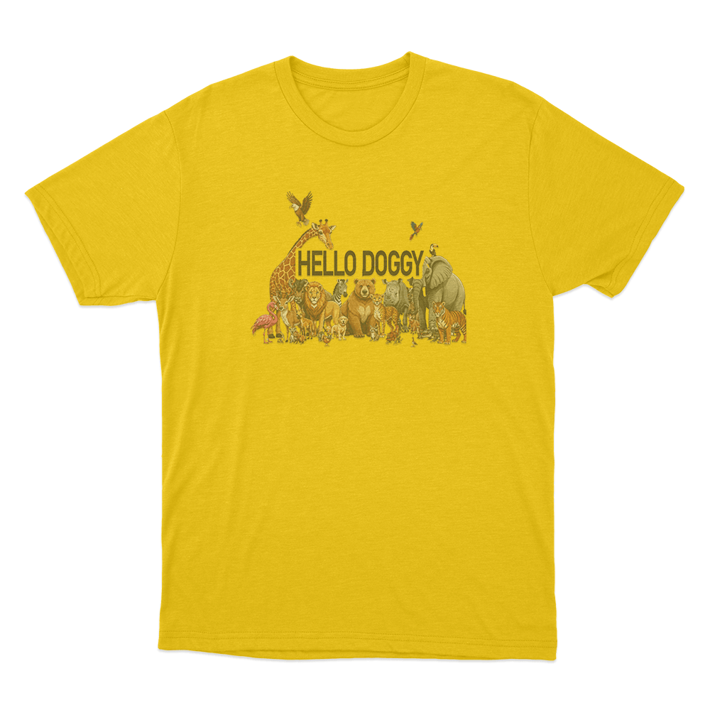 Mashtag Brady Hello Doggy Unisex T Shirt Yellow Mashtag Brady Hello Doggy Unisex T Shirt Yellow