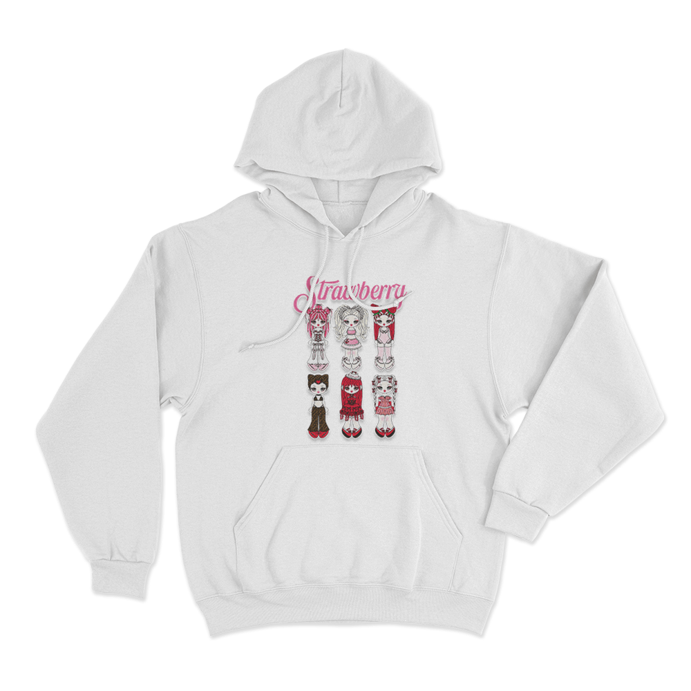 Strawberry Unisex Hoodie White Strawberry Unisex Hoodie White