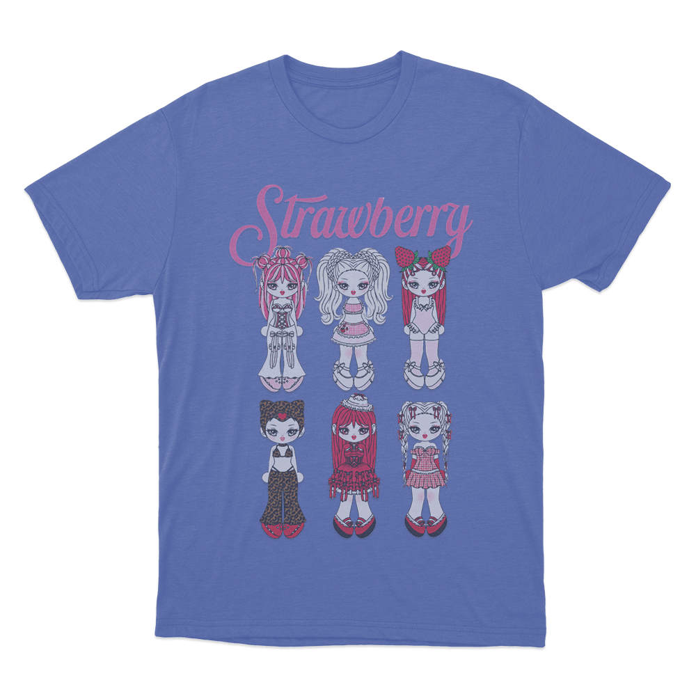 Strawberry Unisex T Shirt Blue Strawberry Unisex T Shirt Blue