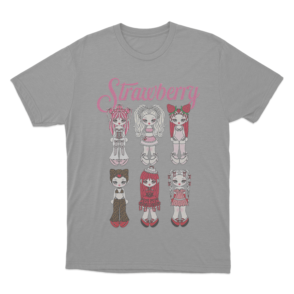 Strawberry Unisex T Shirt Grey Strawberry Unisex T Shirt Grey