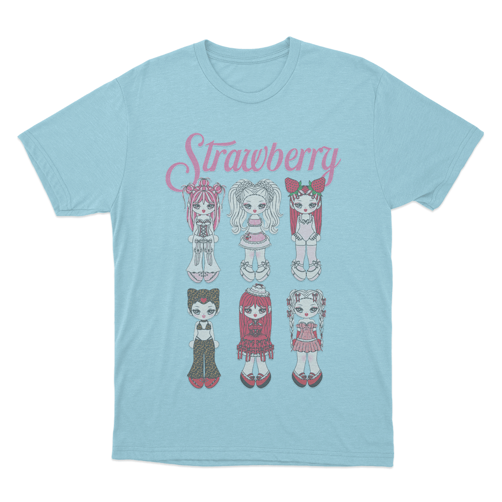 Strawberry Unisex T Shirt Sky Blue Strawberry Unisex T Shirt Sky Blue