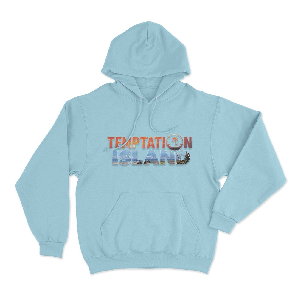 Temptation Island Tropical Logo Unisex Hoodie Sky Blue Temptation Island Tropical Logo Unisex Hoodie Sky Blue