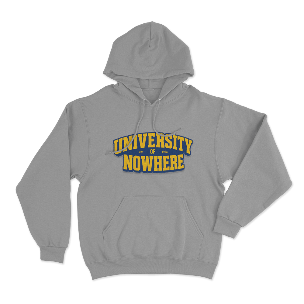 University Of Nowhere Unisex Hoodie Grey University Of Nowhere Unisex Hoodie Grey