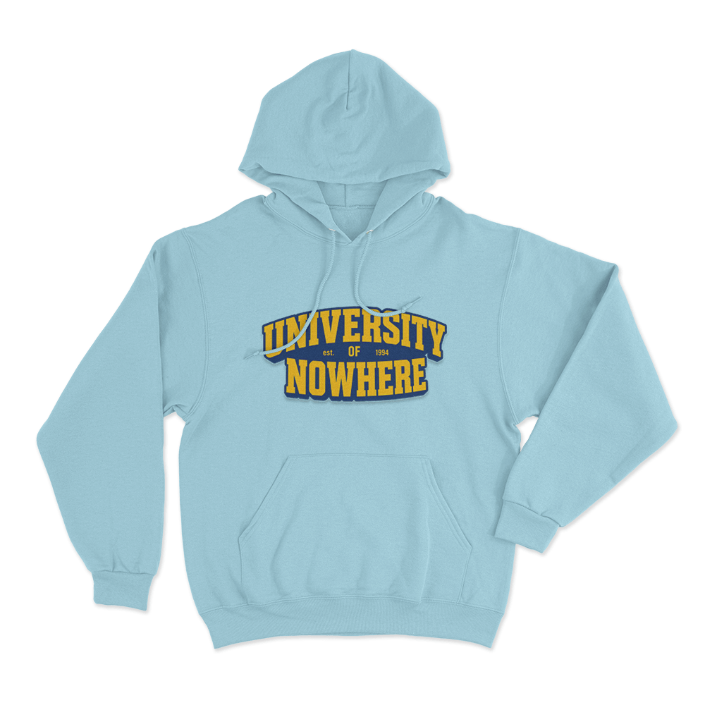 University Of Nowhere Unisex Hoodie Sky Blue University Of Nowhere Unisex Hoodie Sky Blue