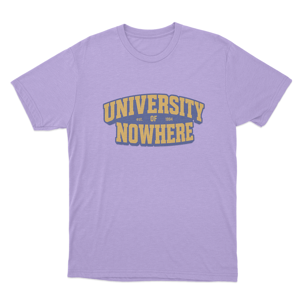 University Of Nowhere Unisex T Shirt Purple University Of Nowhere Unisex T Shirt Purple
