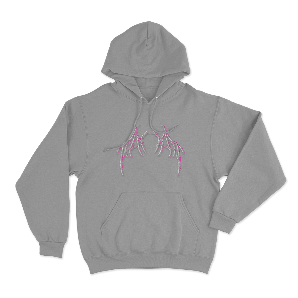 Villain Of Your Dreams Skeleton Demon Wings Unisex Hoodie Grey Villain Of Your Dreams Skeleton Demon Wings Unisex Hoodie Grey
