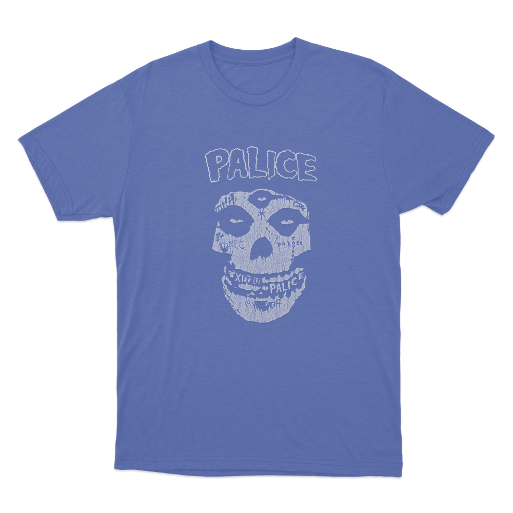 YZO Palice Skull Unisex T Shirt Blue YZO Palice Skull Unisex T Shirt Blue