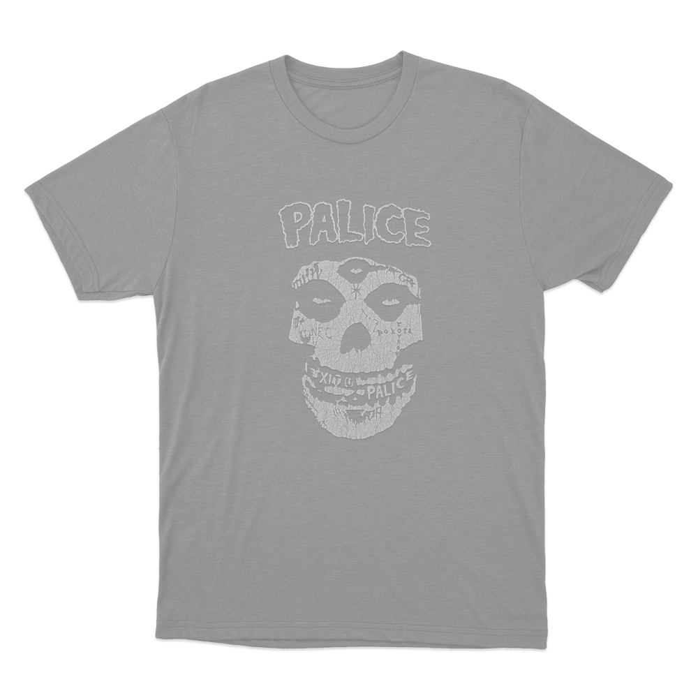 YZO Palice Skull Unisex T Shirt Grey YZO Palice Skull Unisex T Shirt Grey
