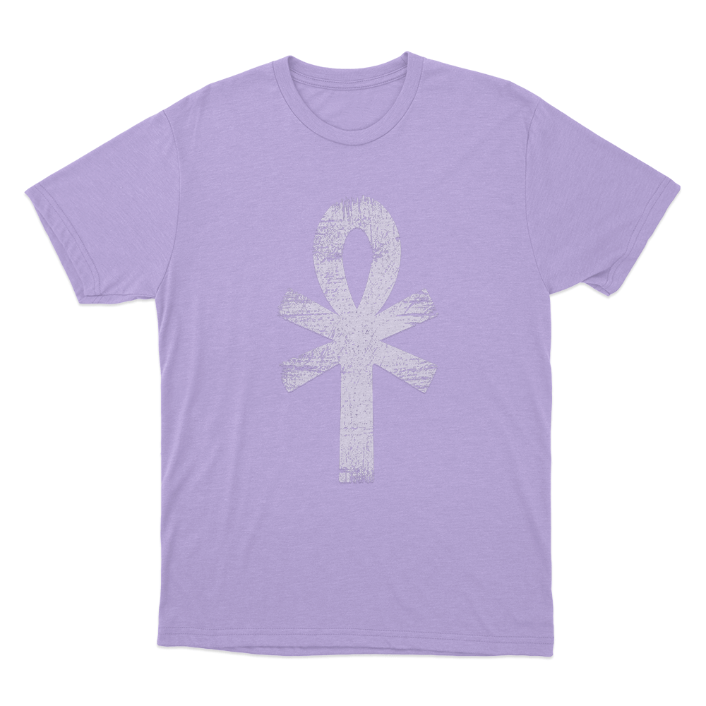 Yzomandias Distressed Ankh Symbol Unisex T Shirt Purple Yzomandias Distressed Ankh Symbol Unisex T Shirt Purple