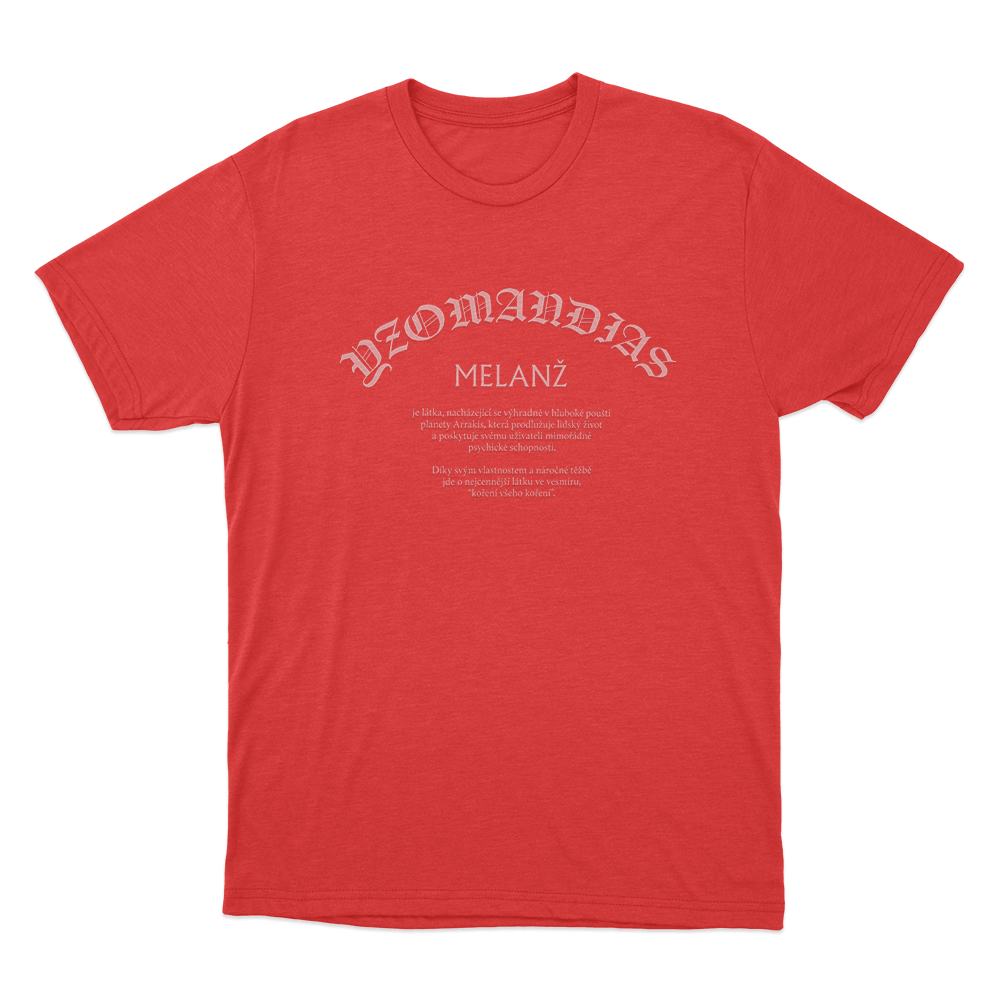 Yzomandias Melanz Unisex T Shirt Red Yzomandias Melanz Unisex T Shirt Red
