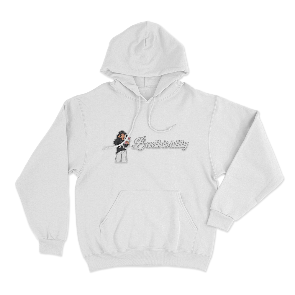 Badbishlily Cartoon Unisex Hoodie White Badbishlily Cartoon Unisex Hoodie White