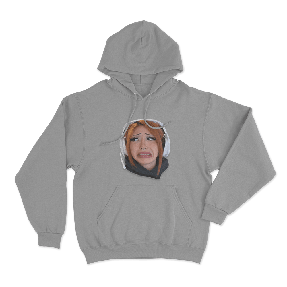 Badbishlily Reaction Face Unisex Hoodie Grey Badbishlily Reaction Face Unisex Hoodie Grey