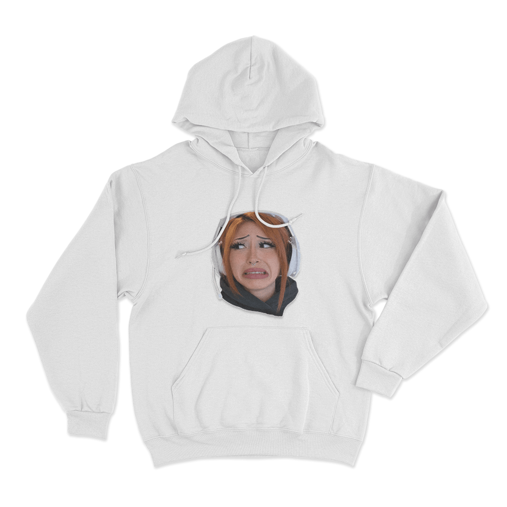 Badbishlily Reaction Face Unisex Hoodie White Badbishlily Reaction Face Unisex Hoodie White