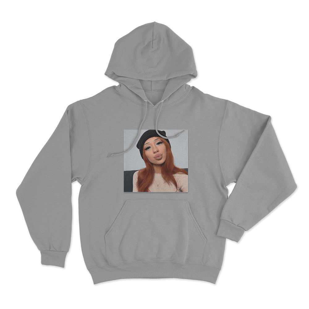 Badbishlily Selfie Portrait Unisex Hoodie Grey Badbishlily Selfie Portrait Unisex Hoodie Grey