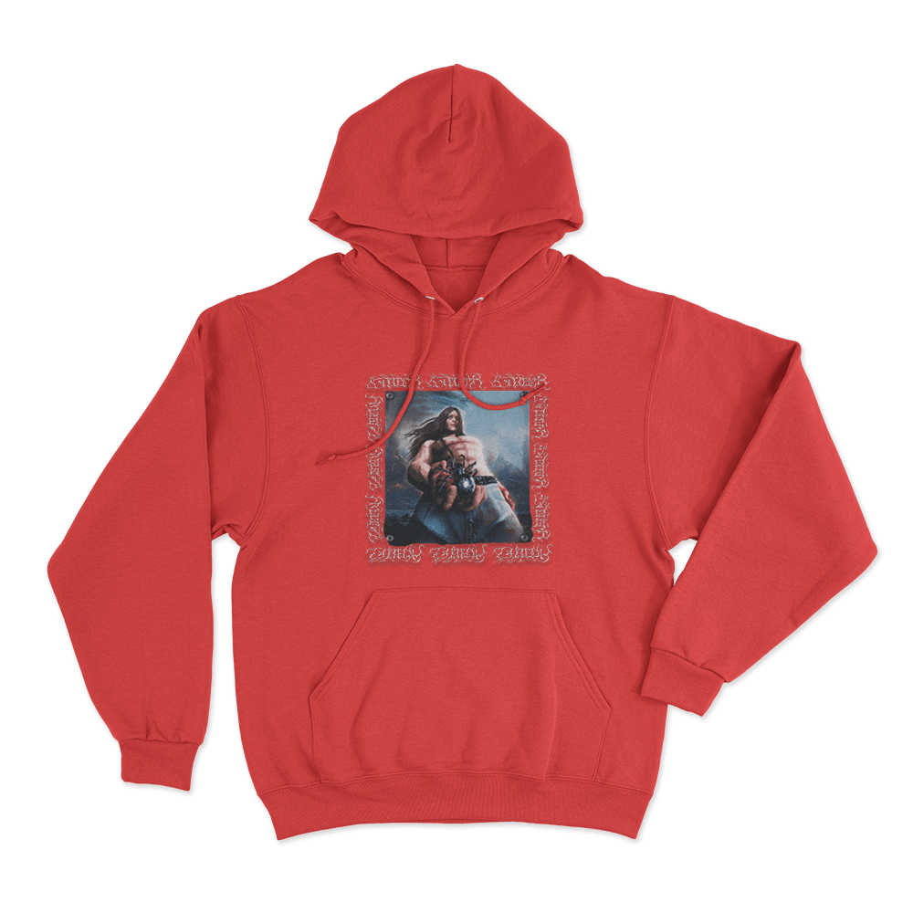 Bladee Spiderr Cover Unisex Hoodie Red Bladee Spiderr Cover Unisex Hoodie Red