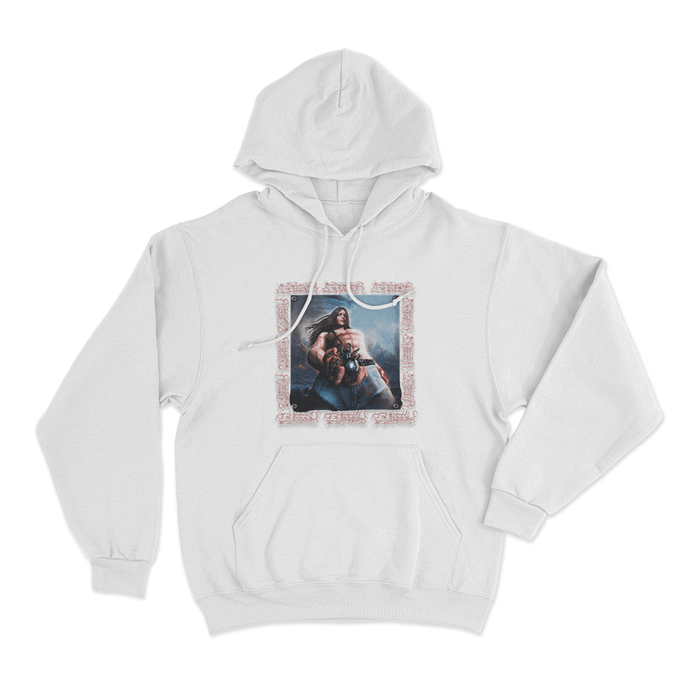 Bladee Spiderr Cover Unisex Hoodie White Bladee Spiderr Cover Unisex Hoodie White