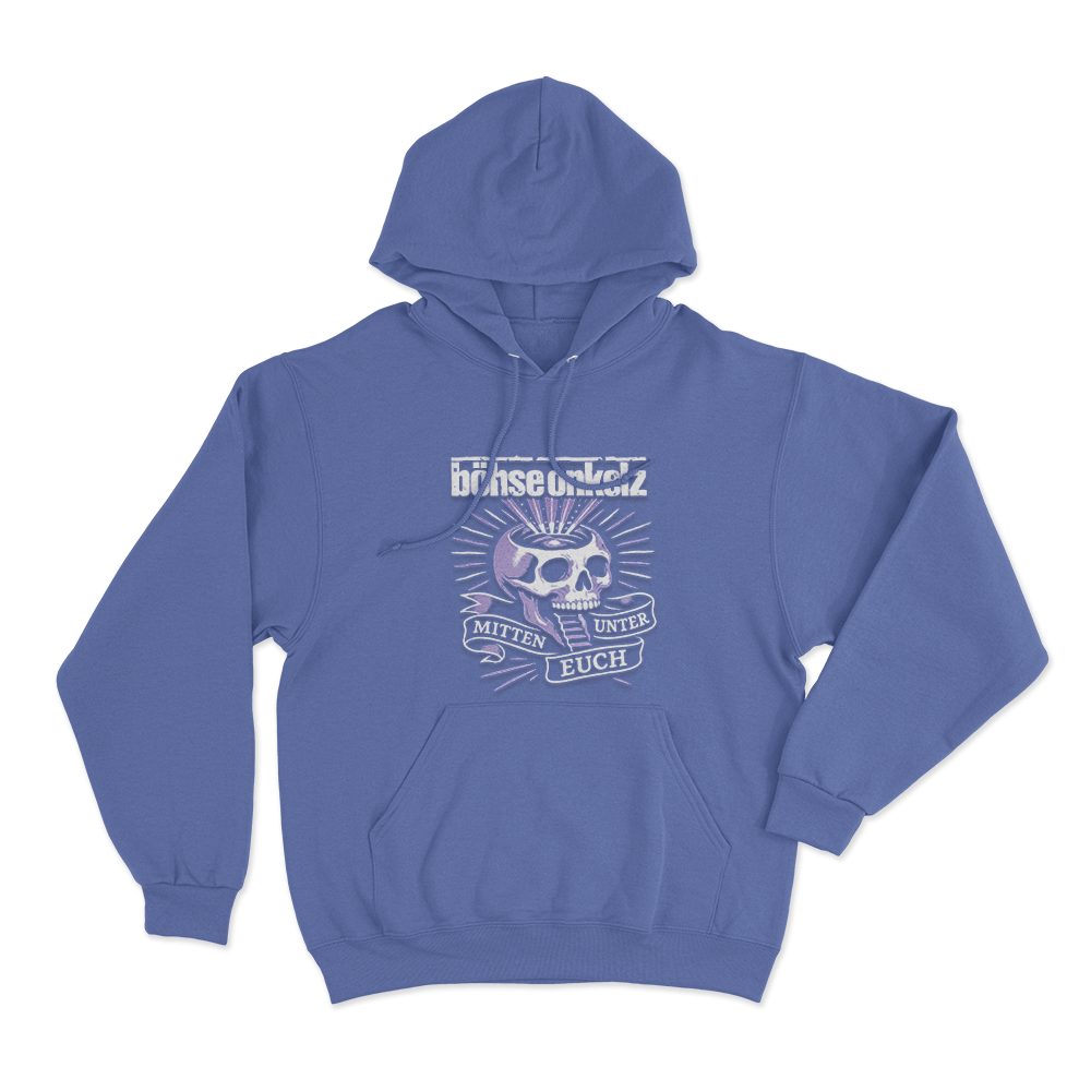 Böhse Onkelz Mitten Unter Euch Skull Unisex Hoodie Blue Bohse Onkelz Mitten Unter Euch Skull Unisex Hoodie Blue