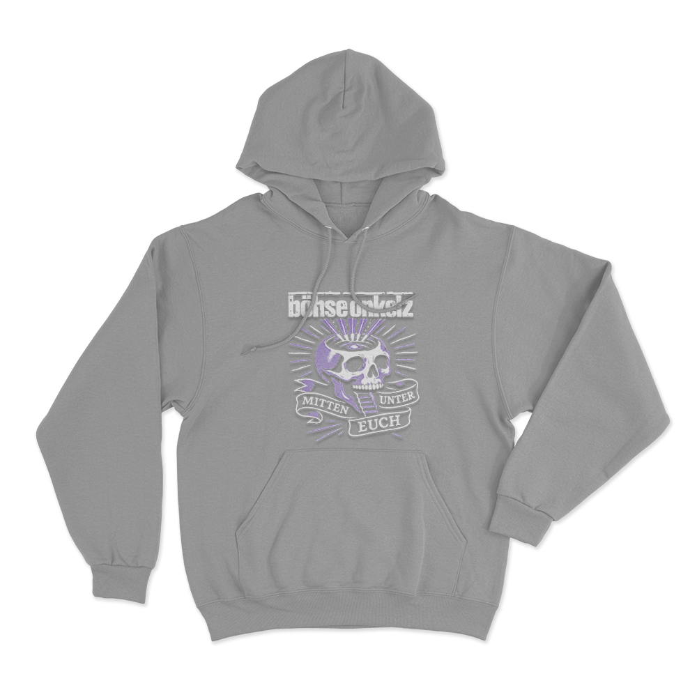 Böhse Onkelz Mitten Unter Euch Skull Unisex Hoodie Grey Bohse Onkelz Mitten Unter Euch Skull Unisex Hoodie Grey