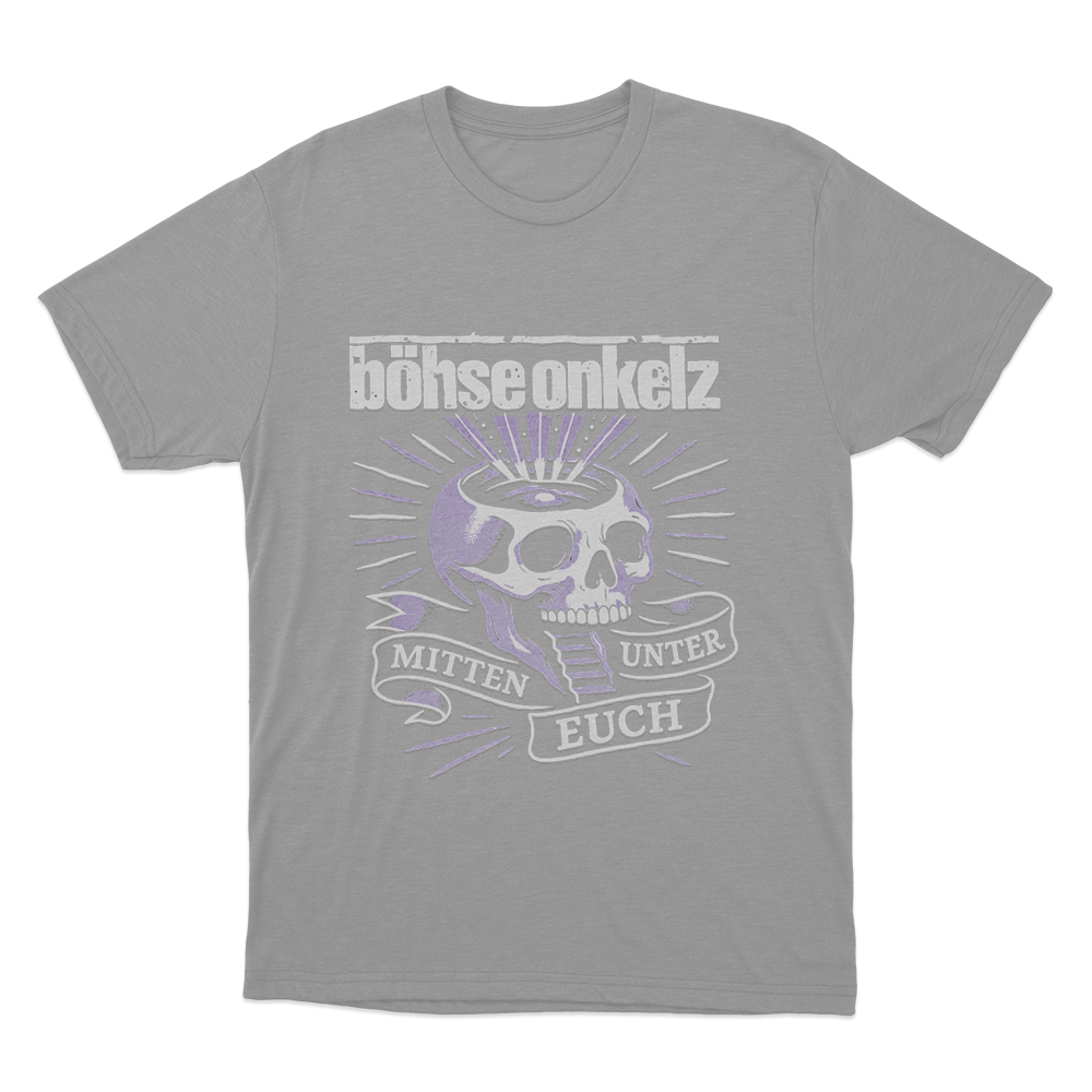 Böhse Onkelz Mitten Unter Euch Skull Unisex T Shirt Grey Bohse Onkelz Mitten Unter Euch Skull Unisex T Shirt Grey
