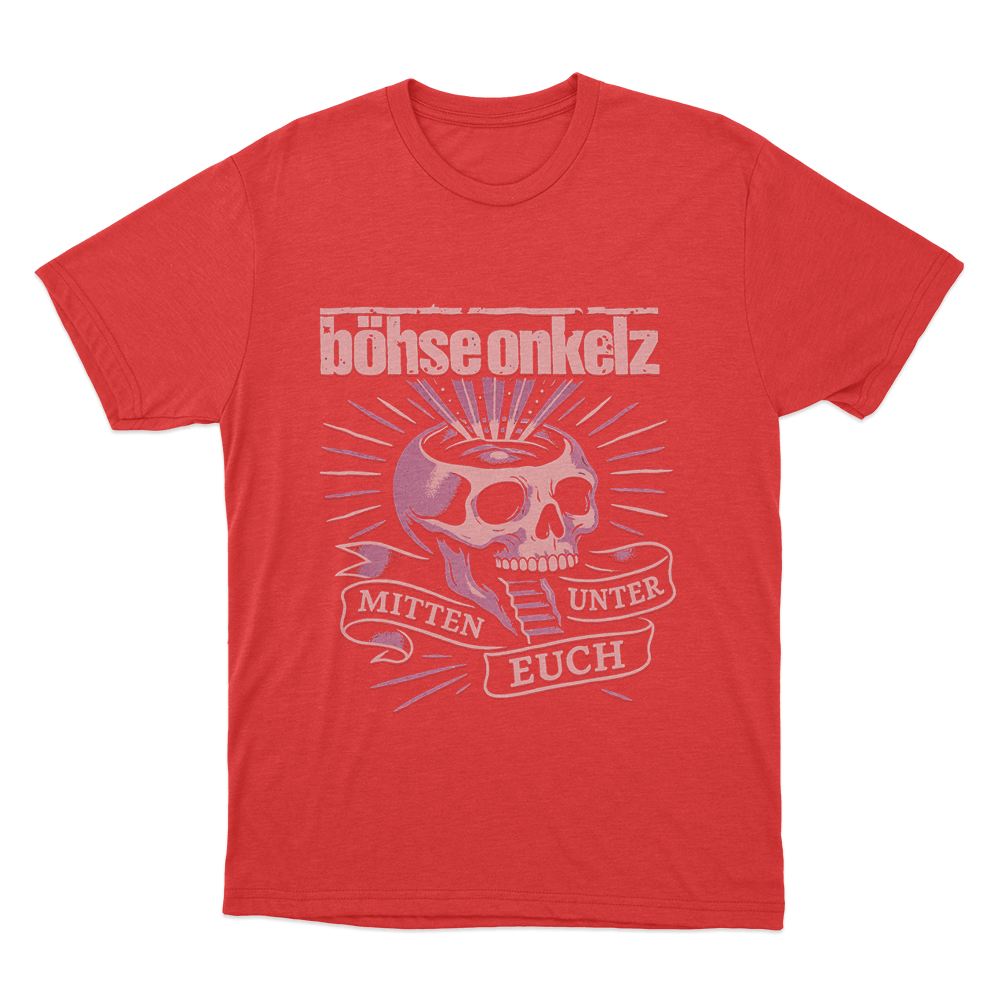 Böhse Onkelz Mitten Unter Euch Skull Unisex T Shirt Red Bohse Onkelz Mitten Unter Euch Skull Unisex T Shirt Red
