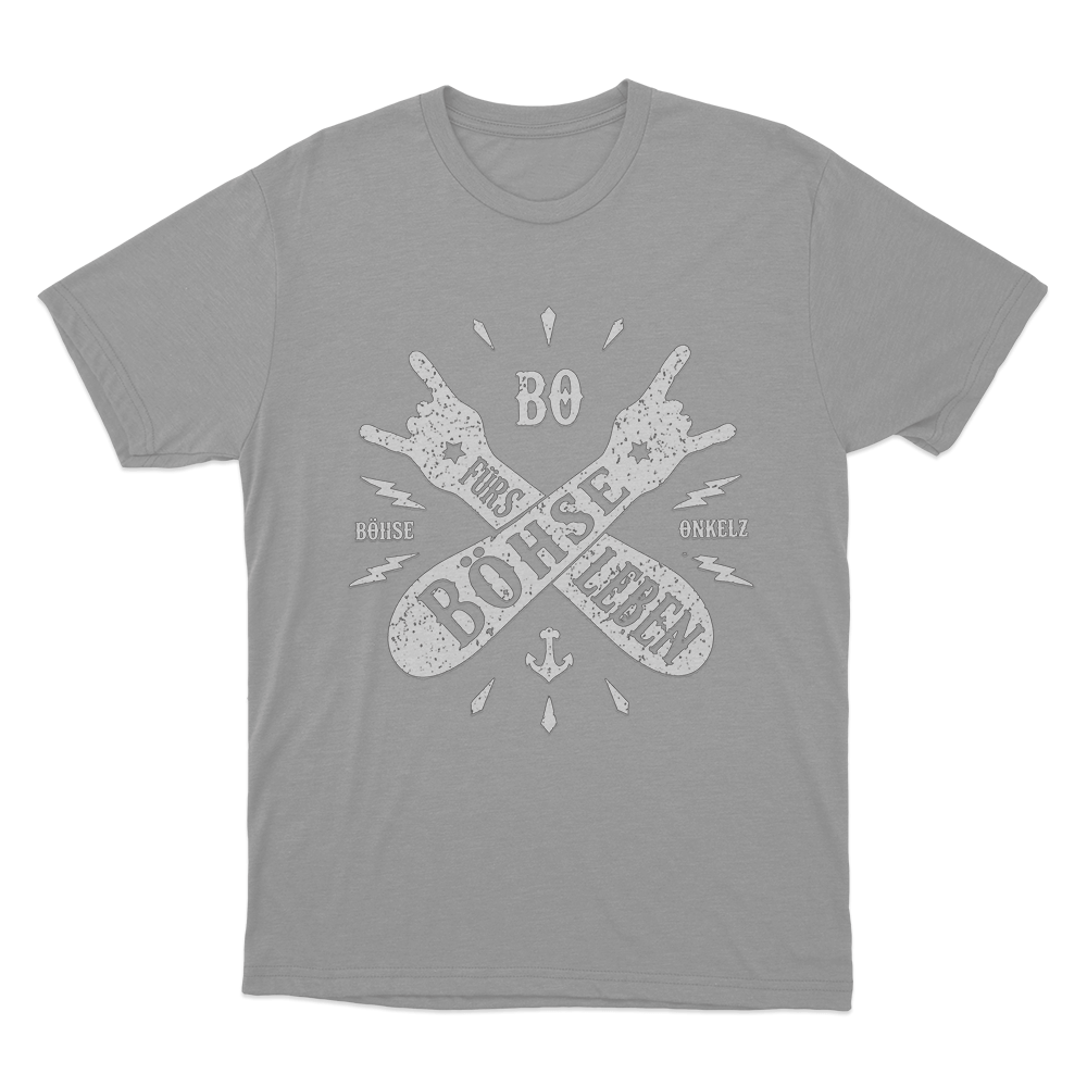 Böhse für´s Leben Salute Unisex T Shirt Grey Bohse fur´s Leben Salute Unisex T Shirt Grey