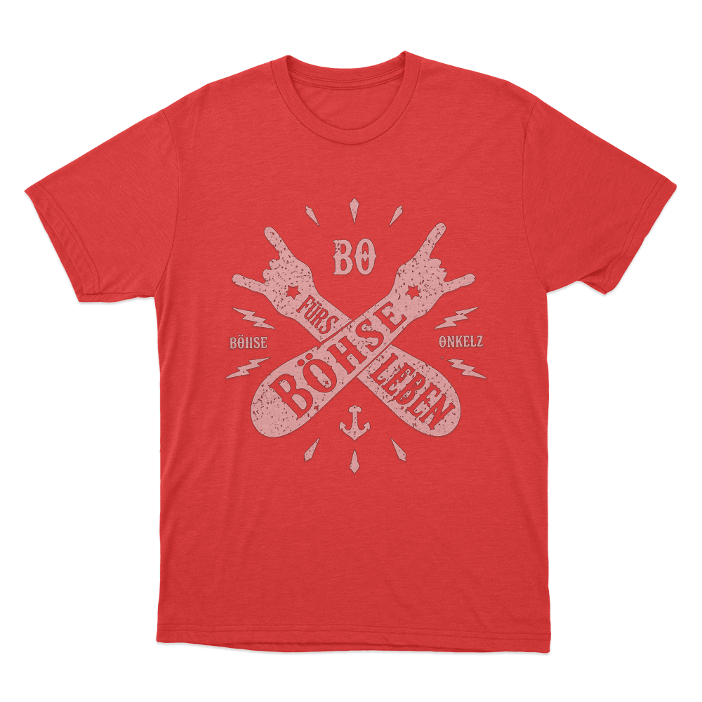 Böhse für´s Leben Salute Unisex T Shirt Red Bohse fur´s Leben Salute Unisex T Shirt Red