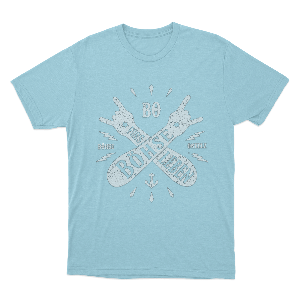Böhse für´s Leben Salute Unisex T Shirt Sky Blue Bohse fur´s Leben Salute Unisex T Shirt Sky Blue