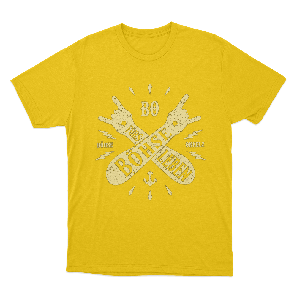 Böhse für´s Leben Salute Unisex T Shirt Yellow Bohse fur´s Leben Salute Unisex T Shirt Yellow