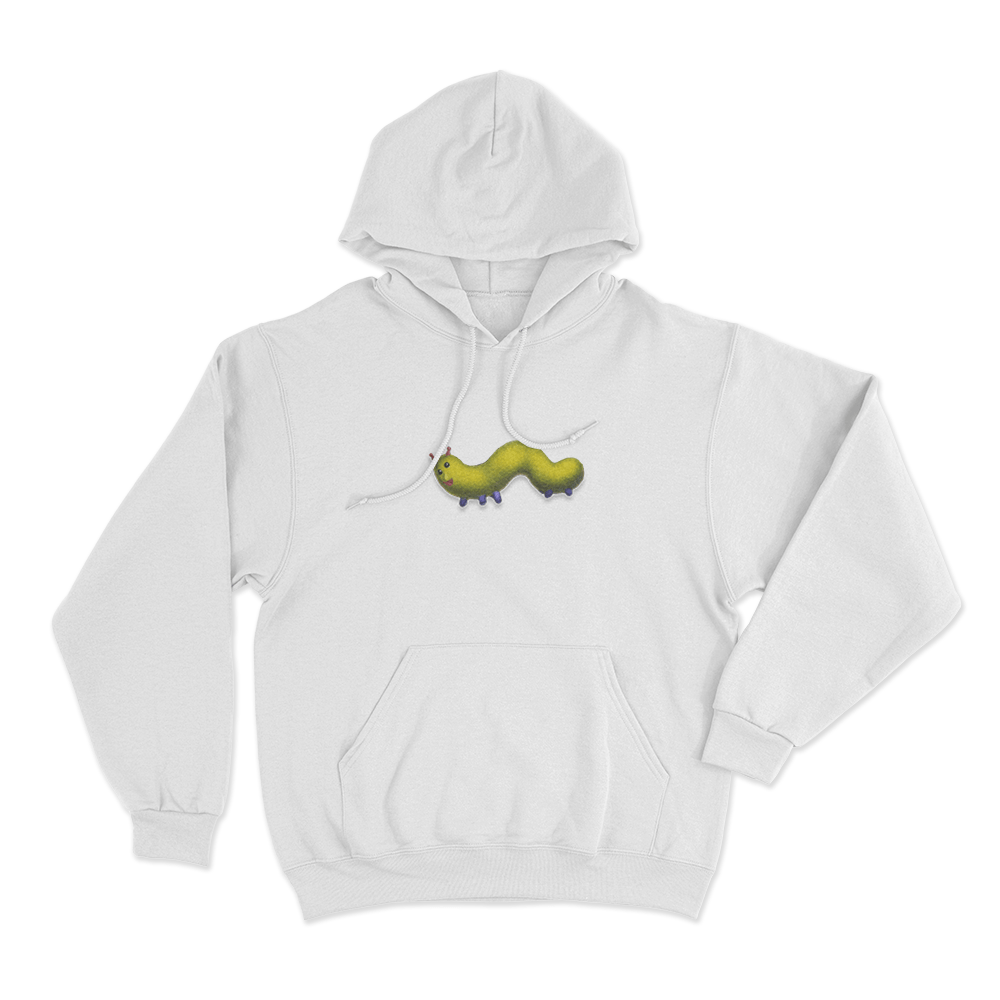 Booger Worm Unisex Hoodie White Booger Worm Unisex Hoodie White