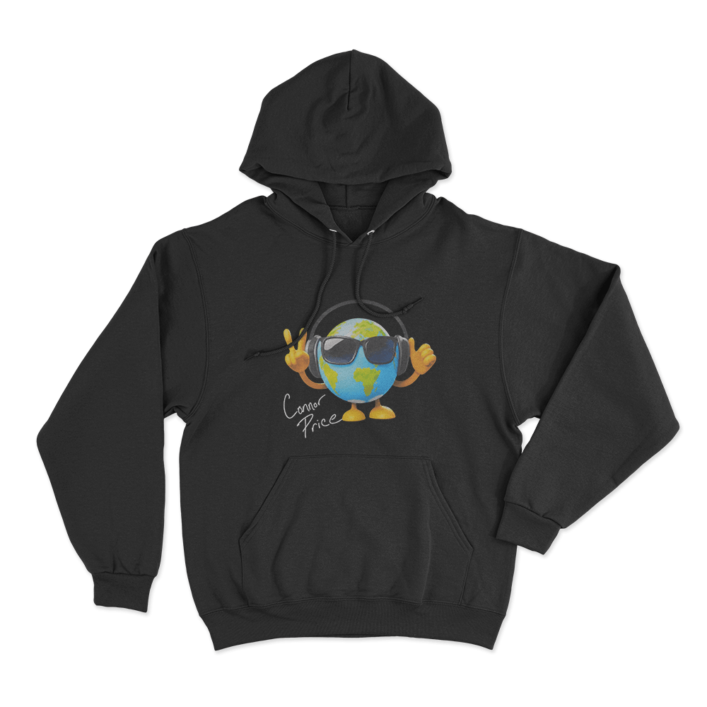Connor Price Globe Unisex Hoodie Black Connor Price Globe Unisex Hoodie Black