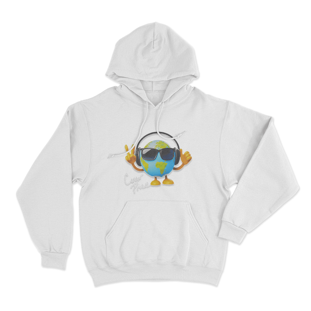 Connor Price Globe Unisex Hoodie White Connor Price Globe Unisex Hoodie White
