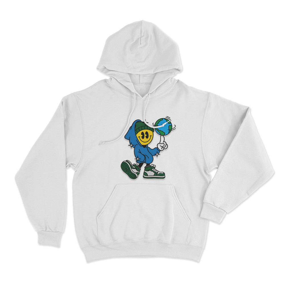 Connor Price Spin The Globe Unisex Hoodie White Connor Price Spin The Globe Unisex Hoodie White