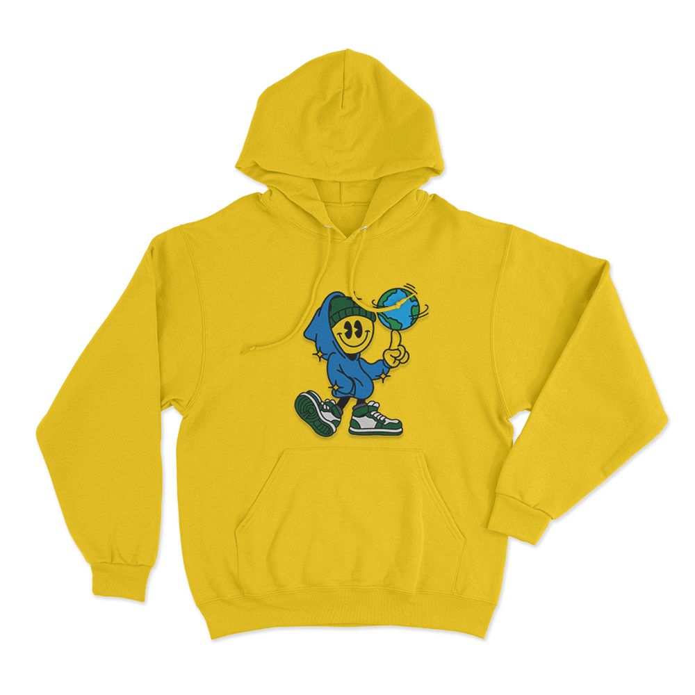 Connor Price Spin The Globe Unisex Hoodie Yellow Connor Price Spin The Globe Unisex Hoodie Yellow