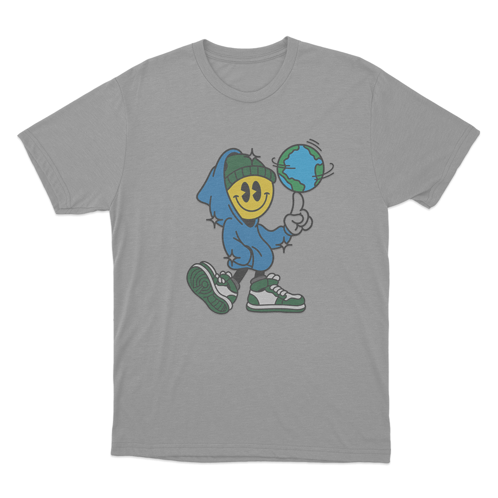 Connor Price Spin The Globe Unisex T Shirt Grey Connor Price Spin The Globe Unisex T Shirt Grey