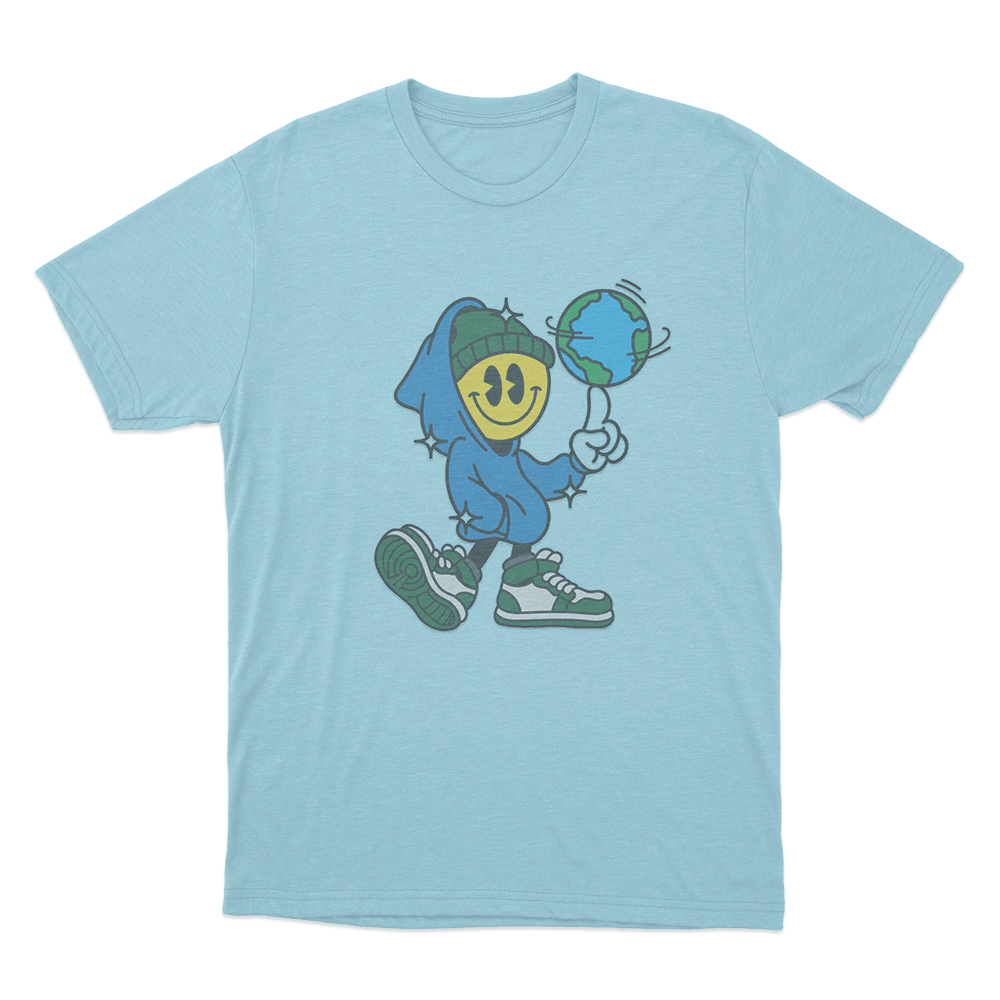 Connor Price Spin The Globe Unisex T Shirt Sky Blue Connor Price Spin The Globe Unisex T Shirt Sky Blue