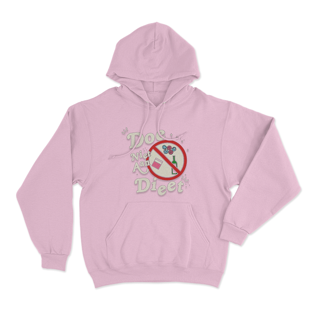 Doe Niet Aan Diet Unisex Hoodie Pink Doe Niet Aan Diet Unisex Hoodie Pink