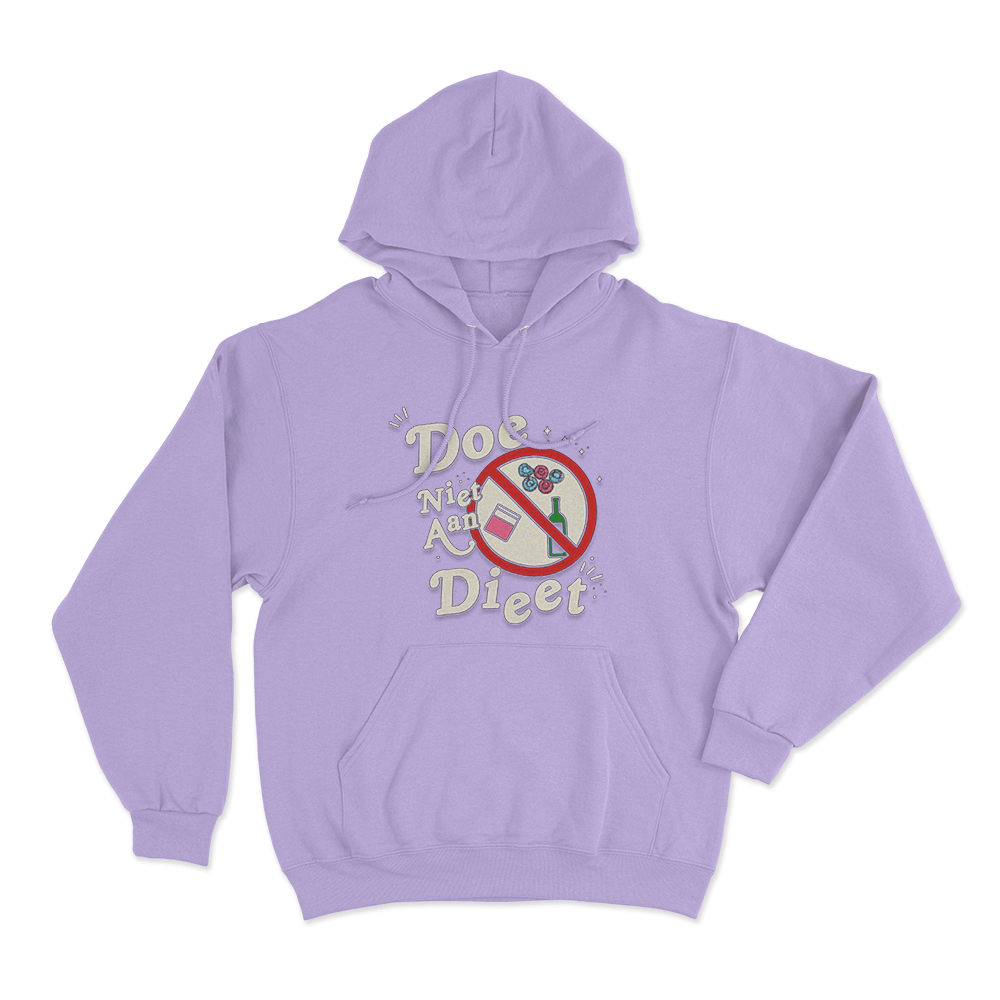 Doe Niet Aan Diet Unisex Hoodie Purple Doe Niet Aan Diet Unisex Hoodie Purple